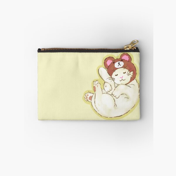 Item preview, Sleepy white kitty in a bear hat designed and sold by inkohitpsd.