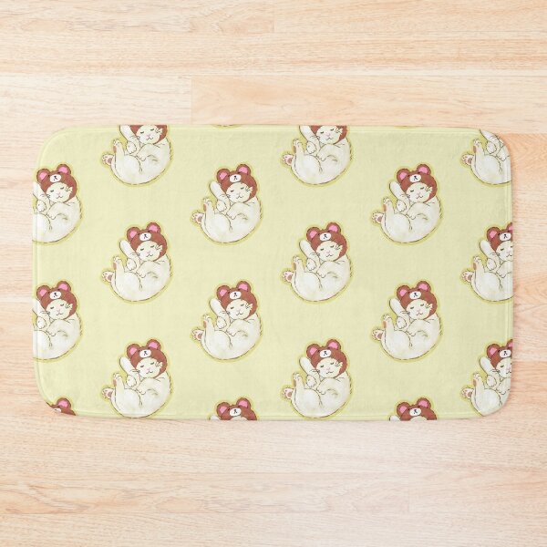 Item preview, Sleepy white kitty in a bear hat designed and sold by inkohitpsd.