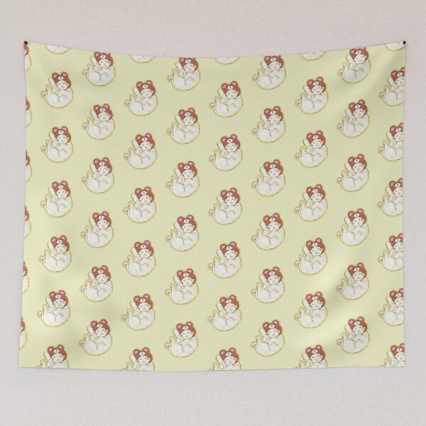 Item preview, Sleepy white kitty in a bear hat designed and sold by inkohitpsd.