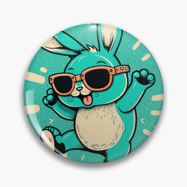 Item preview, Happy bunny jumps in the air designed and sold by randrdesign.