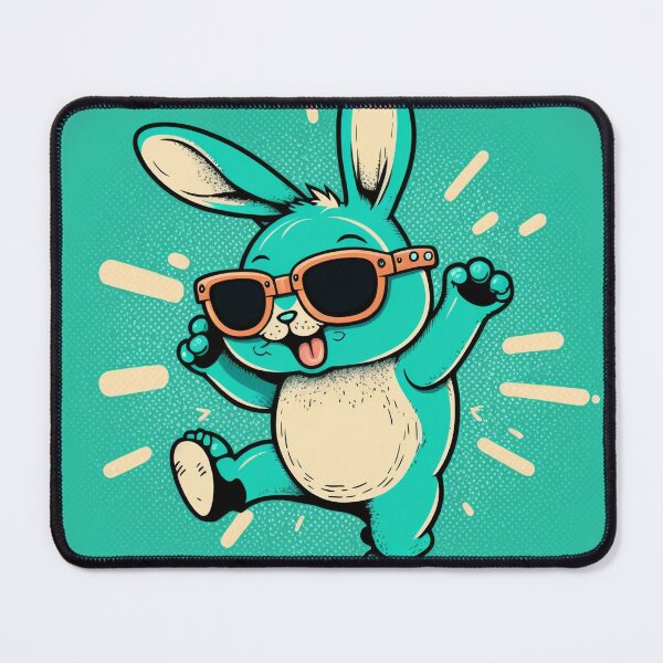 Item preview, Happy bunny jumps in the air designed and sold by randrdesign.