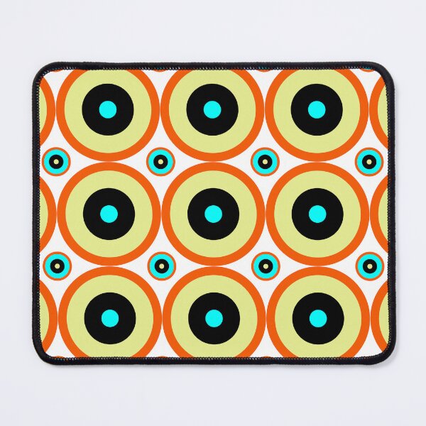 Item preview, orange black blue 60s repeat pattern Retro Mod roundel designed and sold by ModSupporters.