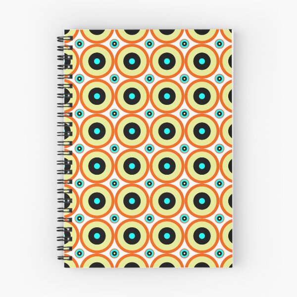 Item preview, orange black blue 60s repeat pattern Retro Mod roundel designed and sold by ModSupporters.