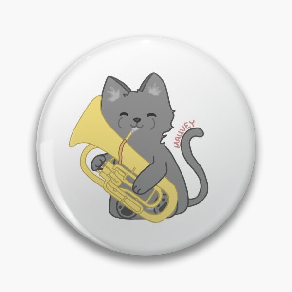 Item preview, cat playing euphonium designed and sold by practiceyourins.