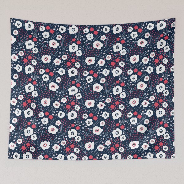 Item preview, Red, Blue, white floral designed and sold by DesignsbyRoochita Studio.