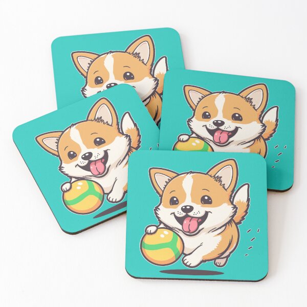 Item preview, Happy Cute Corgi with Bouncy Ball! Kawaii designed and sold by Adorableware.