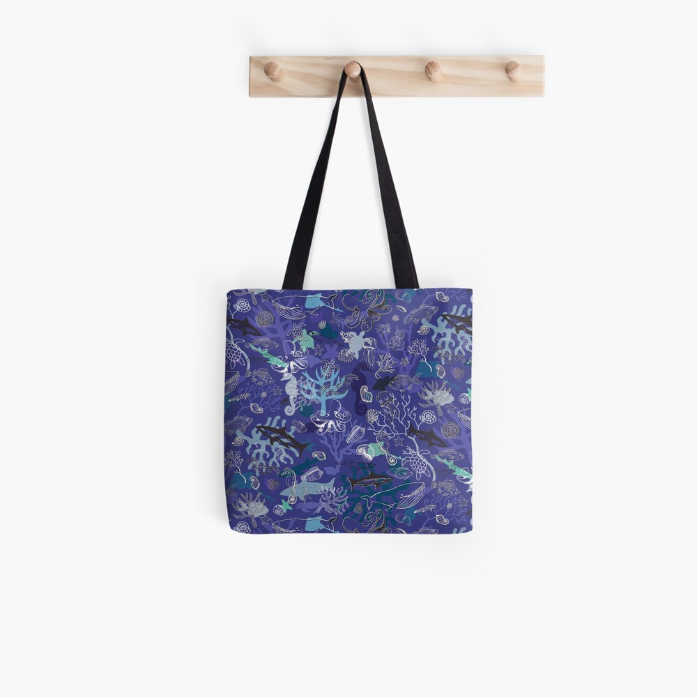 Ocean Colour Scene - blue - Nautical design by Cecca Designs Tote Bag