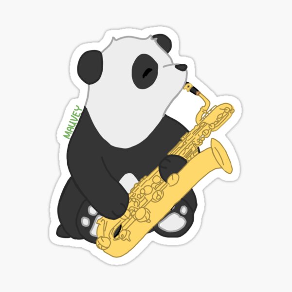 Item preview, panda playing bari sax designed and sold by practiceyourins.