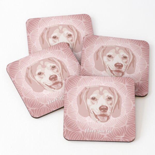 Item preview, Beagle Pink Blush Face "I love you too" designed and sold by DuFauna.