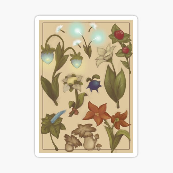 "flowers of mondstadt " Sticker for Sale by casserolestan Redbubble