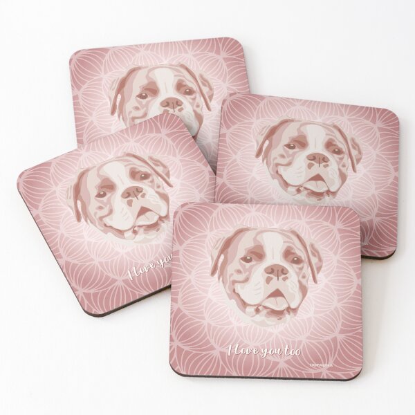 Item preview, Boxer Pink Blush Face "I love you too" designed and sold by DuFauna.
