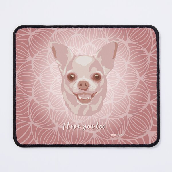 Item preview, Chihuahua Pink Blush Smiling Face "I love you too" designed and sold by DuFauna.