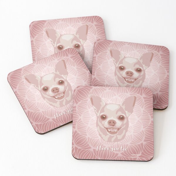 Item preview, Chihuahua Pink Blush Smiling Face "I love you too" designed and sold by DuFauna.