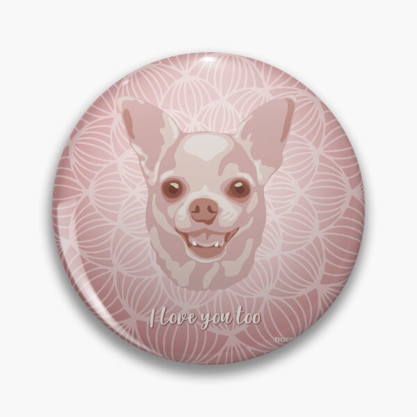 Item preview, Chihuahua Pink Blush Smiling Face "I love you too" designed and sold by DuFauna.