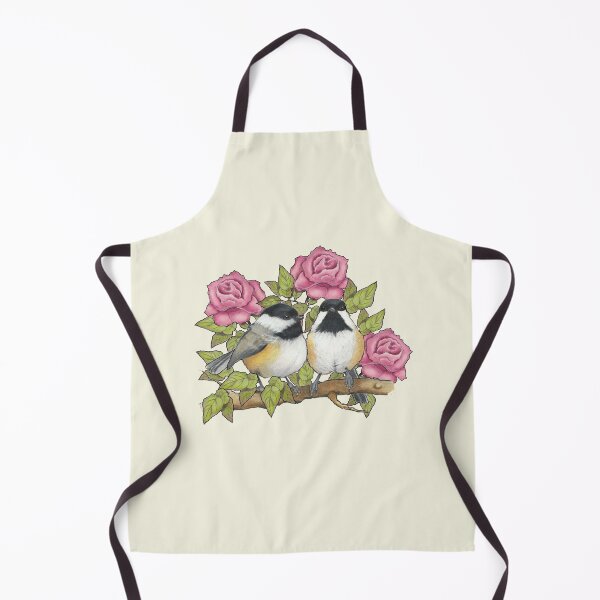 Item preview, Chickadee Birds Couple With Pink Roses, Wildlife and Flowers Illustration, Wedding, Engagement designed and sold by JoyfulWhimsy.