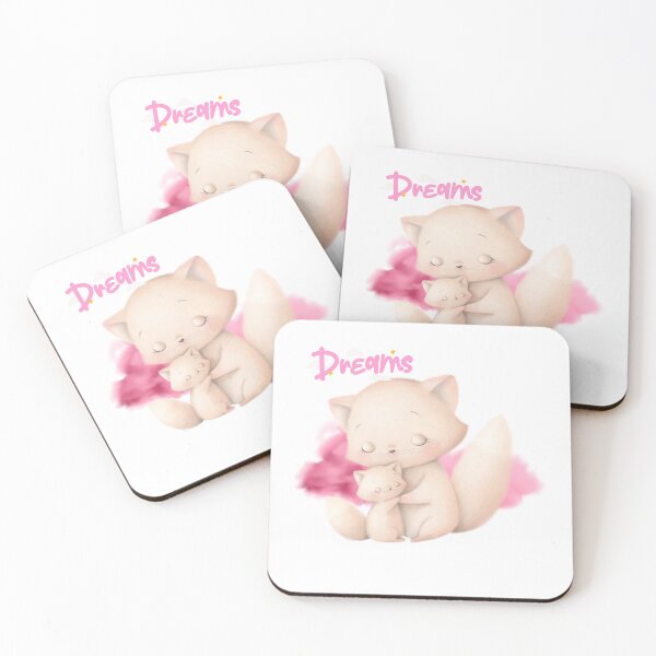 Item preview, Cuddeling Cats, Cute Fluffy Mom And Kitten Cuddeling, Pink Dreams Sleeping designed and sold by adembulut.