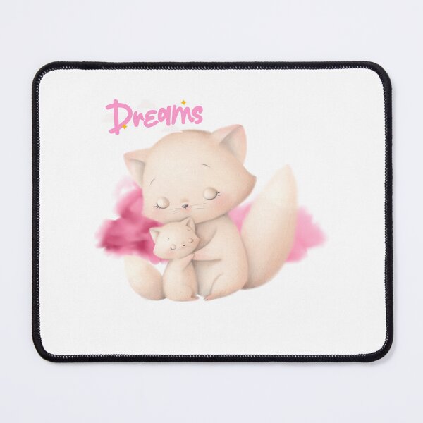 Item preview, Cuddeling Cats, Cute Fluffy Mom And Kitten Cuddeling, Pink Dreams Sleeping designed and sold by adembulut.