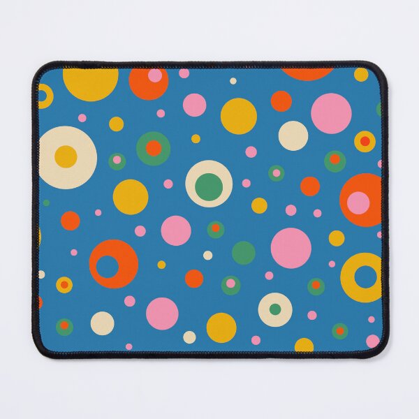 Item preview, Retro Modern Dotty Dots Colorful Pattern Blue Pink Orange Mustard designed and sold by kierkegaard.
