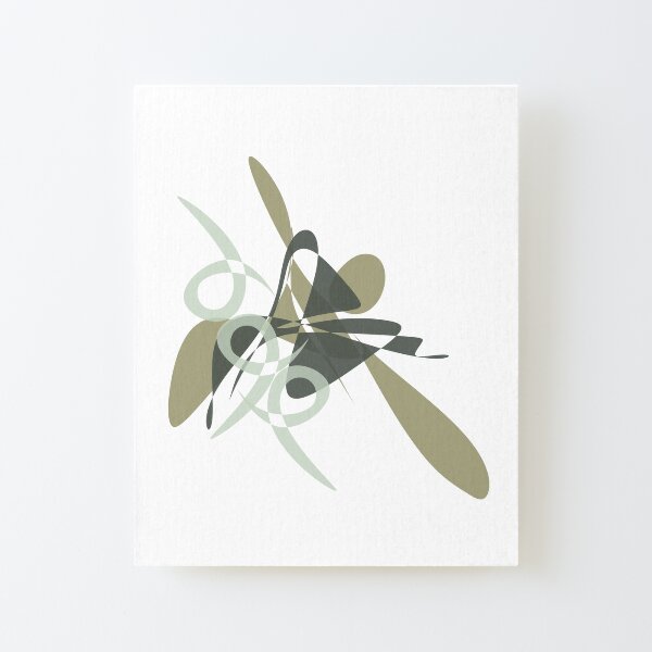 Abstract Green Clips - Abstract Lines and Shapes Canvas Mounted Print