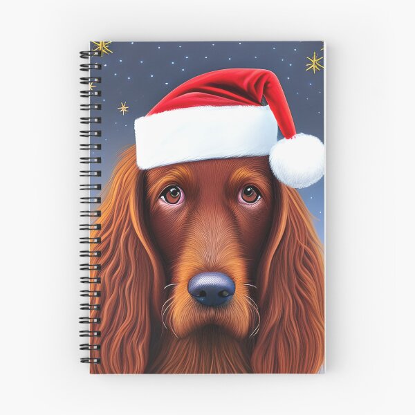 Artikelvorschau, Weihnachtsirischer Setter, der einen Sankt-Hut trägt entworfen und verkauft von ZenEverAI.