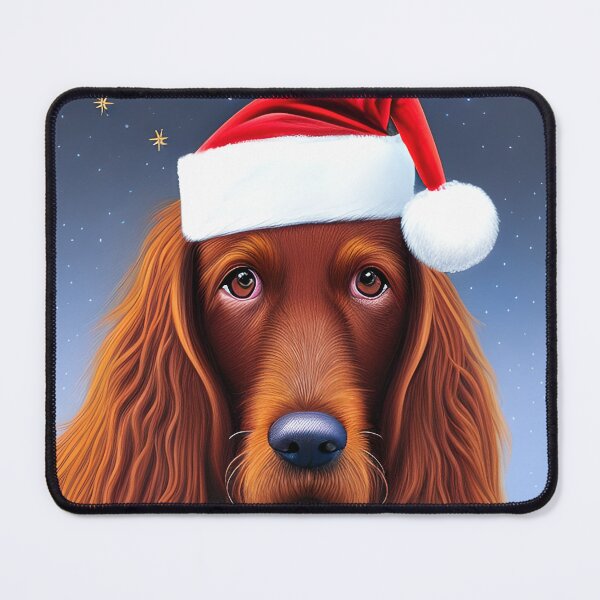 Item preview, Christmas Irish Setter Wearing A Santa Hat designed and sold by ZenEverAI.