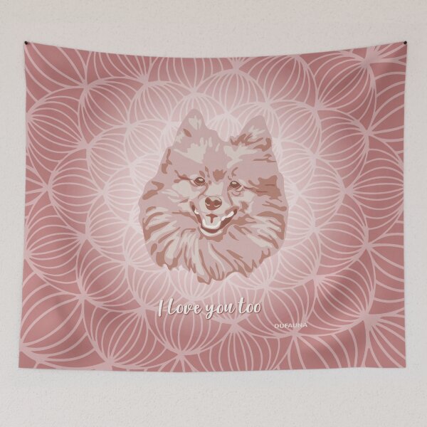 Item preview, Pomeranian Pink Blush Smiling Face "I love you too" designed and sold by DuFauna.