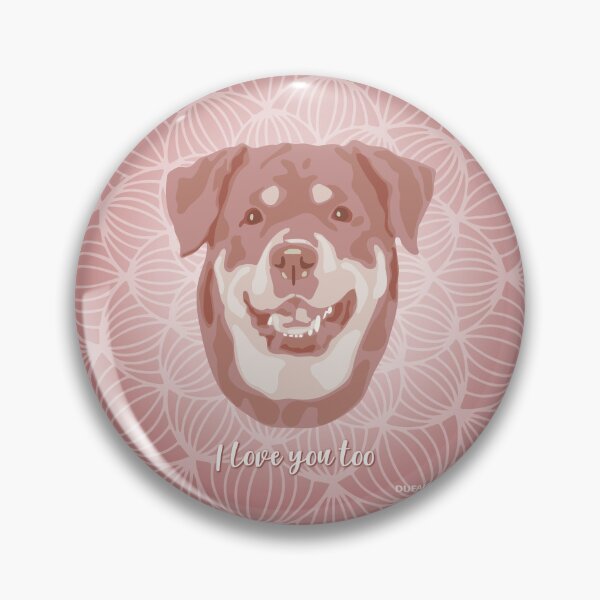 Item preview, Rottweiler Pink Blush Smiling Face "I love you too" designed and sold by DuFauna.