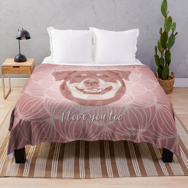 Item preview, Rottweiler Pink Blush Smiling Face "I love you too" designed and sold by DuFauna.