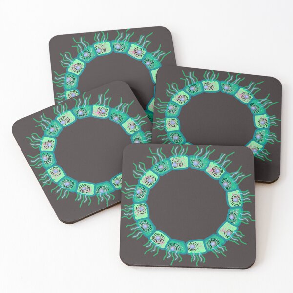 Item preview, Circular cuboid cells, GREEN VERSION, GRAY BACKGROUND designed and sold by Osher-BioArt.