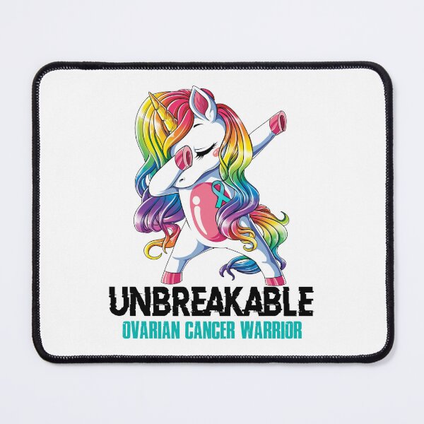 Item preview, Ovarian Cancer Awareness - Unicorn Ovarian Cancer Warrior Ribbon UNBREAKABLE designed and sold by Fernandezf.