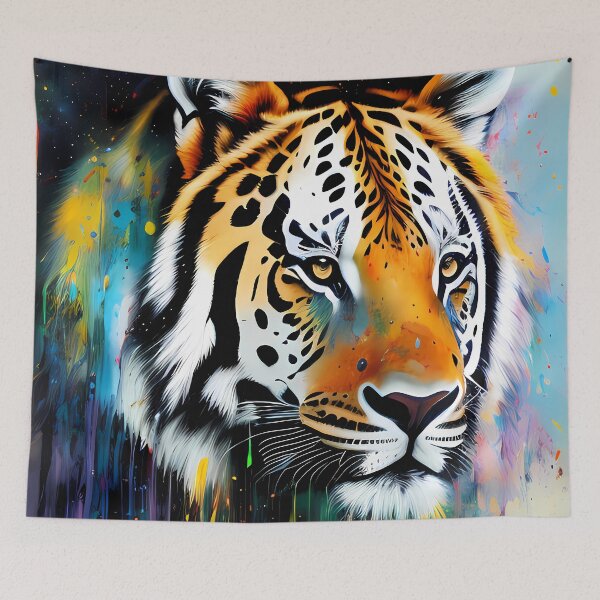 Item preview, Urban Graffiti Tiger Oil Painting Splattered designed and sold by SableSyndciate.