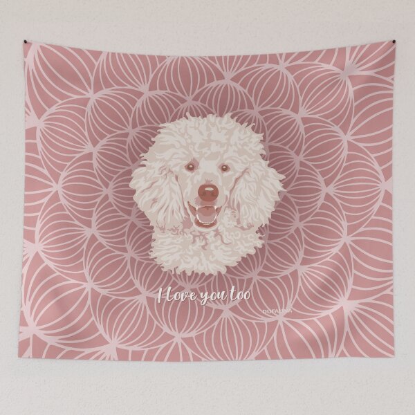 Item preview, Poodle Pink Blush Smiling Face "I love you too" designed and sold by DuFauna.