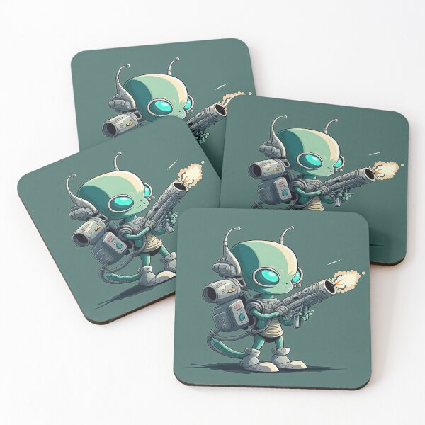 Item preview, Lovely Alien with a rocket lazer gun designed and sold by mrlongfield.