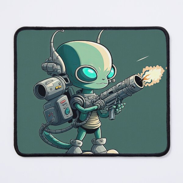Item preview, Lovely Alien with a rocket lazer gun designed and sold by mrlongfield.