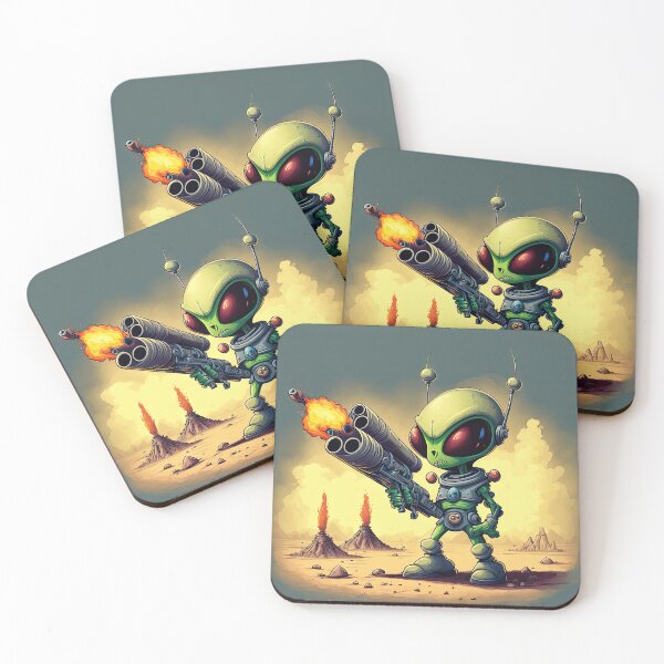 Item preview, Lovely Alien with a rocket lazer gun designed and sold by mrlongfield.