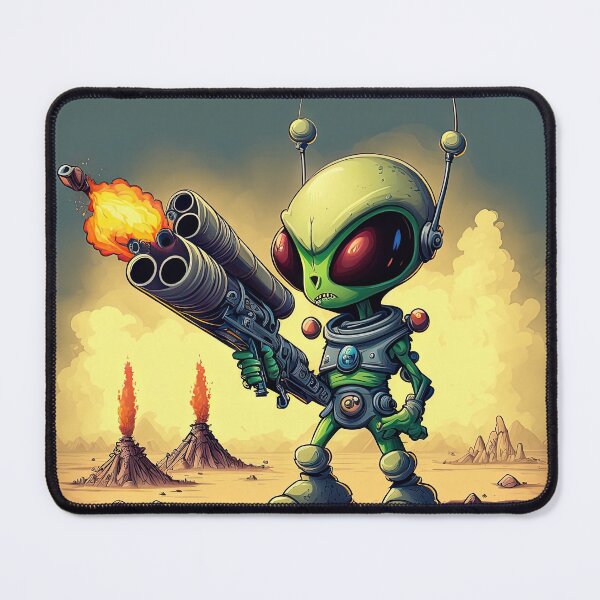 Item preview, Lovely Alien with a rocket lazer gun designed and sold by mrlongfield.