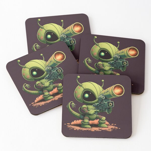 Item preview, Lovely Alien with a rocket lazer gun designed and sold by mrlongfield.