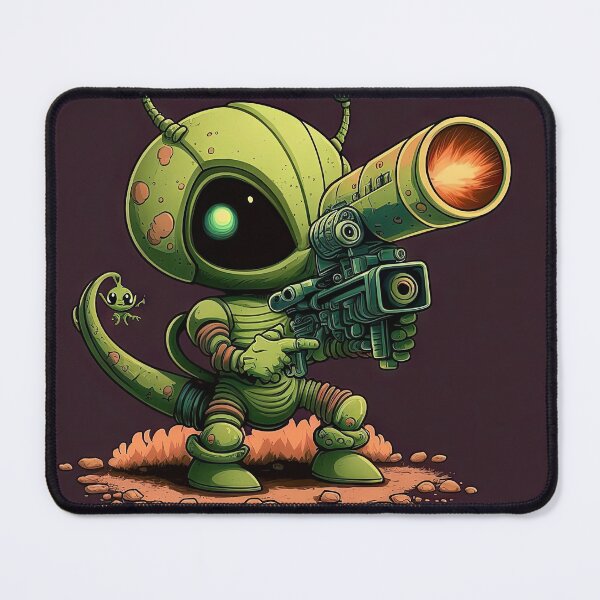 Item preview, Lovely Alien with a rocket lazer gun designed and sold by mrlongfield.