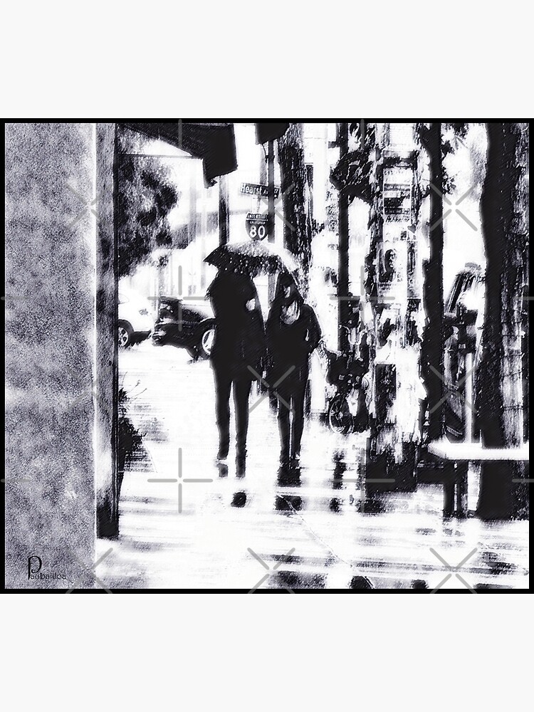 Thumbnail 4 of 4, Metal Print, Berkeley, Rainy Day designed and sold by Paul Baidoa.