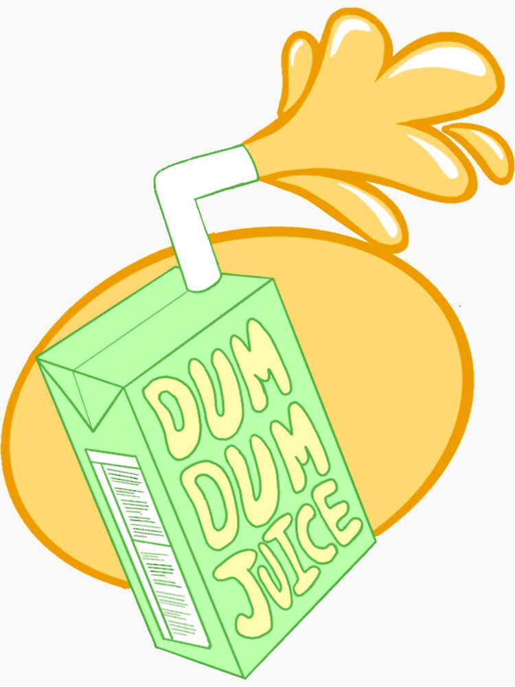 "Dum Dum Juice Box" Sticker for Sale by Brockettspen Redbubble