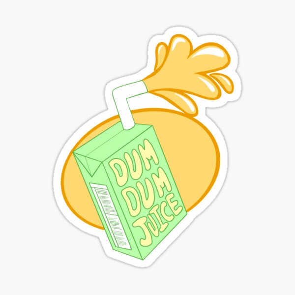 "Dum Dum Juice Box" Sticker for Sale by Brockettspen Redbubble