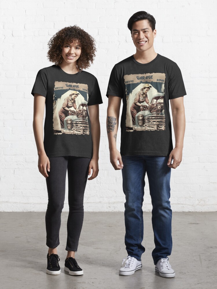 Rockabilly Girl Mechanic print ready shirt design - Buy t-shirt designs