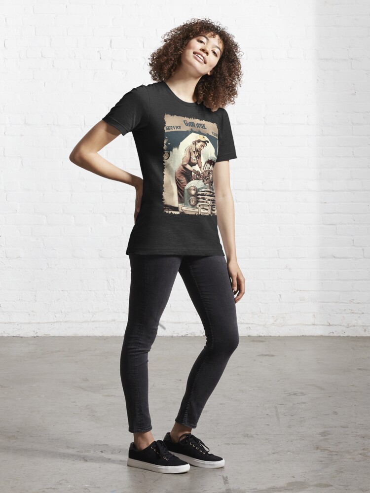 Rockabilly Girl Mechanic print ready shirt design - Buy t-shirt designs