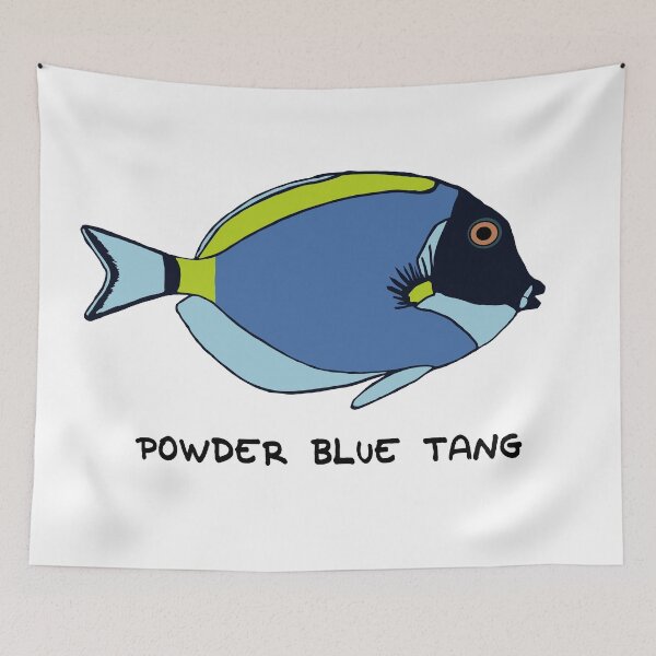 Item preview, Powder blue Tang Tropical Fish Illustration designed and sold by stephaniepeters.
