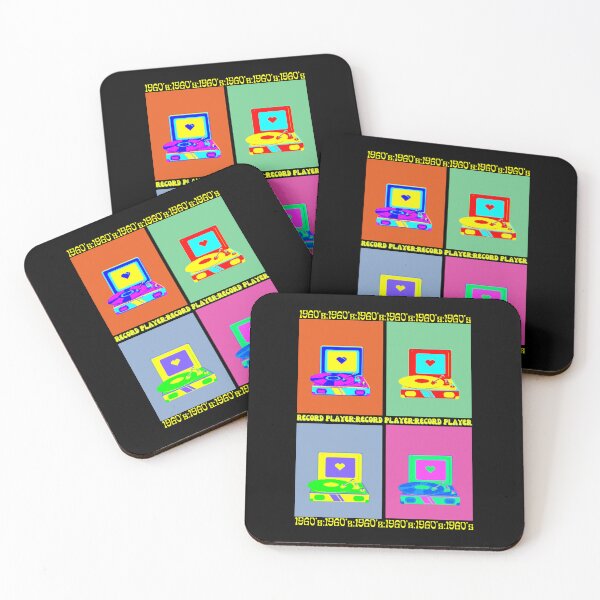 Item preview, turntable, vibrant retro music player, 60's vintage vibe, groovy colour palette, gift for him or her designed and sold by allycat57.