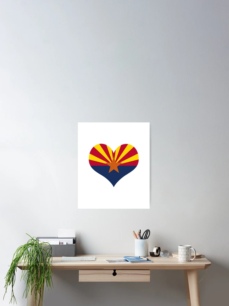 Imagen 2 de 3, Póster con la obra Arizona Heart - I Love Arizona State Flag Design, diseñada y vendida por MagicalFun.