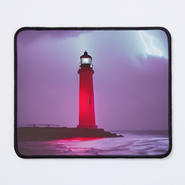 Item preview, Neon Lighthouse in a Storm designed and sold by ForeHeadDesigns.
