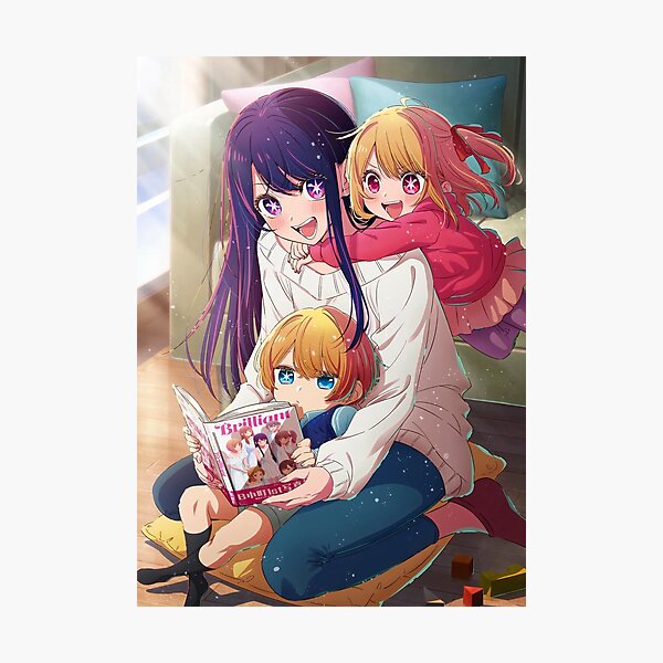 Oshi No ko Anime' Poster, picture, metal print, paint by Sunset Creative