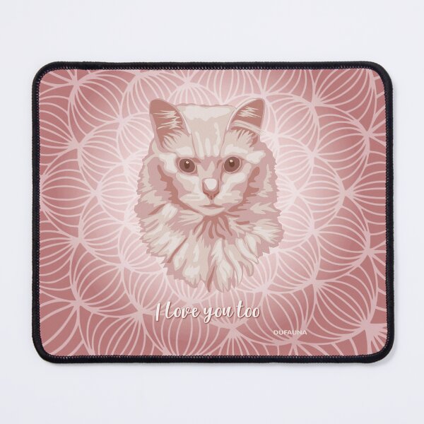Item preview, Angora Cat Pink Blush Smiling Face "I love you too" designed and sold by DuFauna.