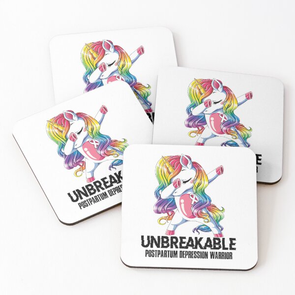 Item preview, Postpartum Depression Awareness - Unicorn Postpartum Depression Warrior Ribbon UNBREAKABLE designed and sold by Fernandezf.